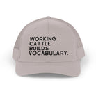 Embroidered Working Cattle Builds Vocabulary Trucker Hat [23 Colors] Embroidered TCC Hat The Cinchy Cowgirl - Print Silver