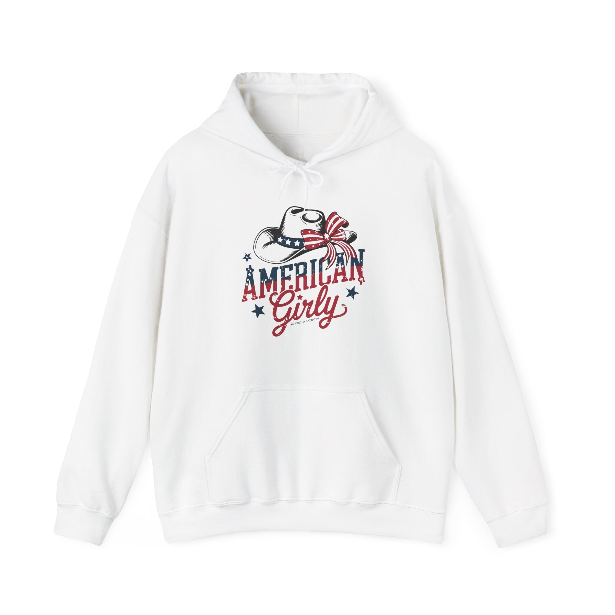 American Girly Hoodie Hoodie The Cinchy Cowgirl - Print White S
