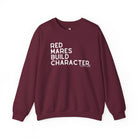 Red Mares Build Character Pullover Sweatshirt The Cinchy Cowgirl - Print S Maroon