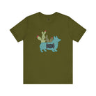Turquoise Cactus Corgi Short Sleeve Graphic Tee [Multiple Colors] T-Shirt Printify Olive XS
