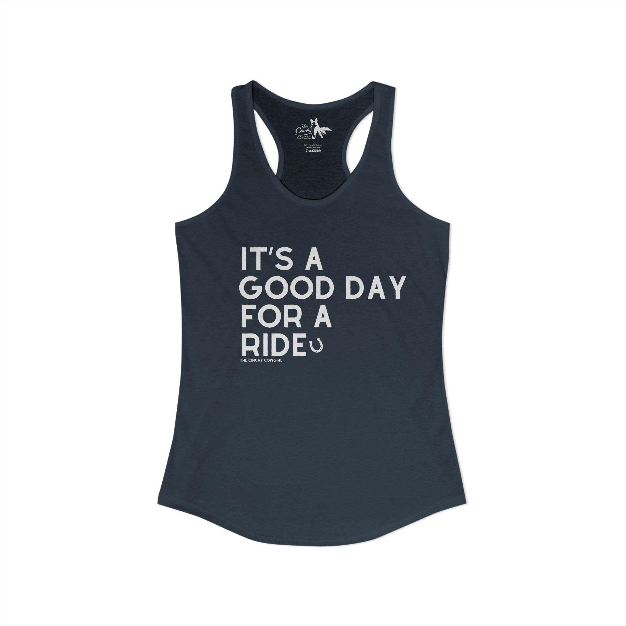 It's A Good Day For a Ride Tank Top Tank Top The Cinchy Cowgirl - Print XS Solid Indigo