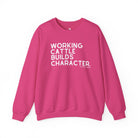 Working Cattle Builds Character Pullover Sweatshirt The Cinchy Cowgirl - Print S Heliconia