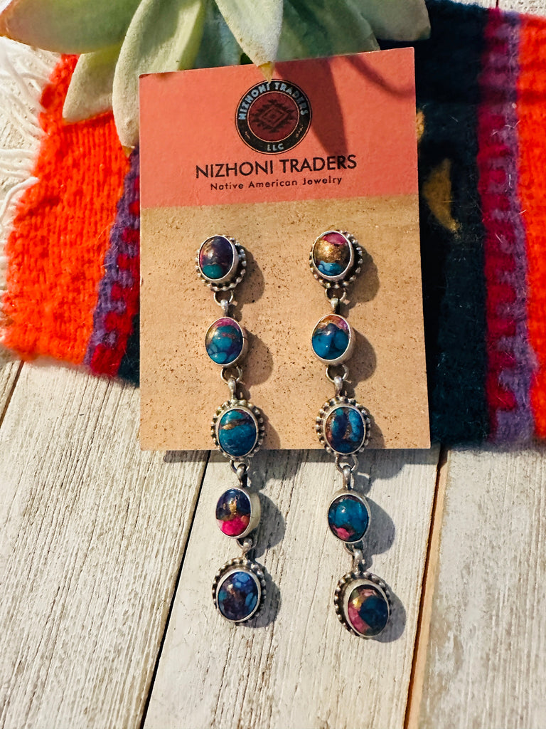 Twisted Mojave Dream Dangle Earrings NT jewelry Nizhoni Traders LLC   