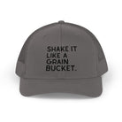 Embroidered Shake It Like A Grain Bucket Trucker Hat Embroidered TCC Hat The Cinchy Cowgirl - Print Charcoal