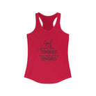 God Found the Strongest Women Racerback Tank tcc graphic tee Printify XS Solid Red 
