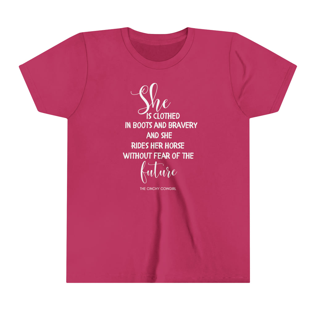 She is Clothed Youth Short Sleeve Tee Berry