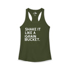 Shake It Like A Grain Bucket Tank Top Tank Top The Cinchy Cowgirl - Print XS Solid Military Green