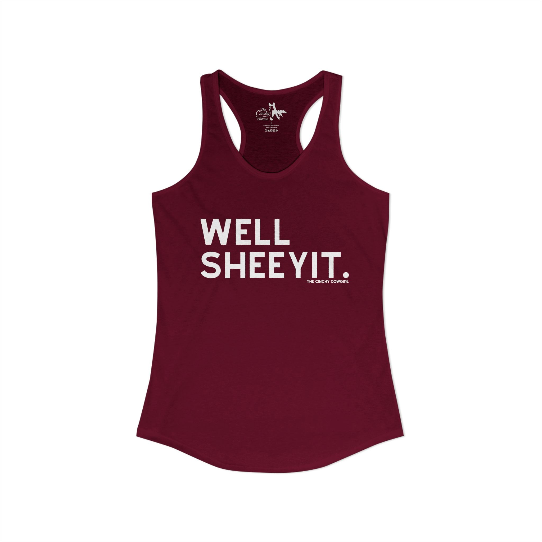 Well Sheeyit Tank Top Tank Top The Cinchy Cowgirl - Print XS Solid Cardinal Red