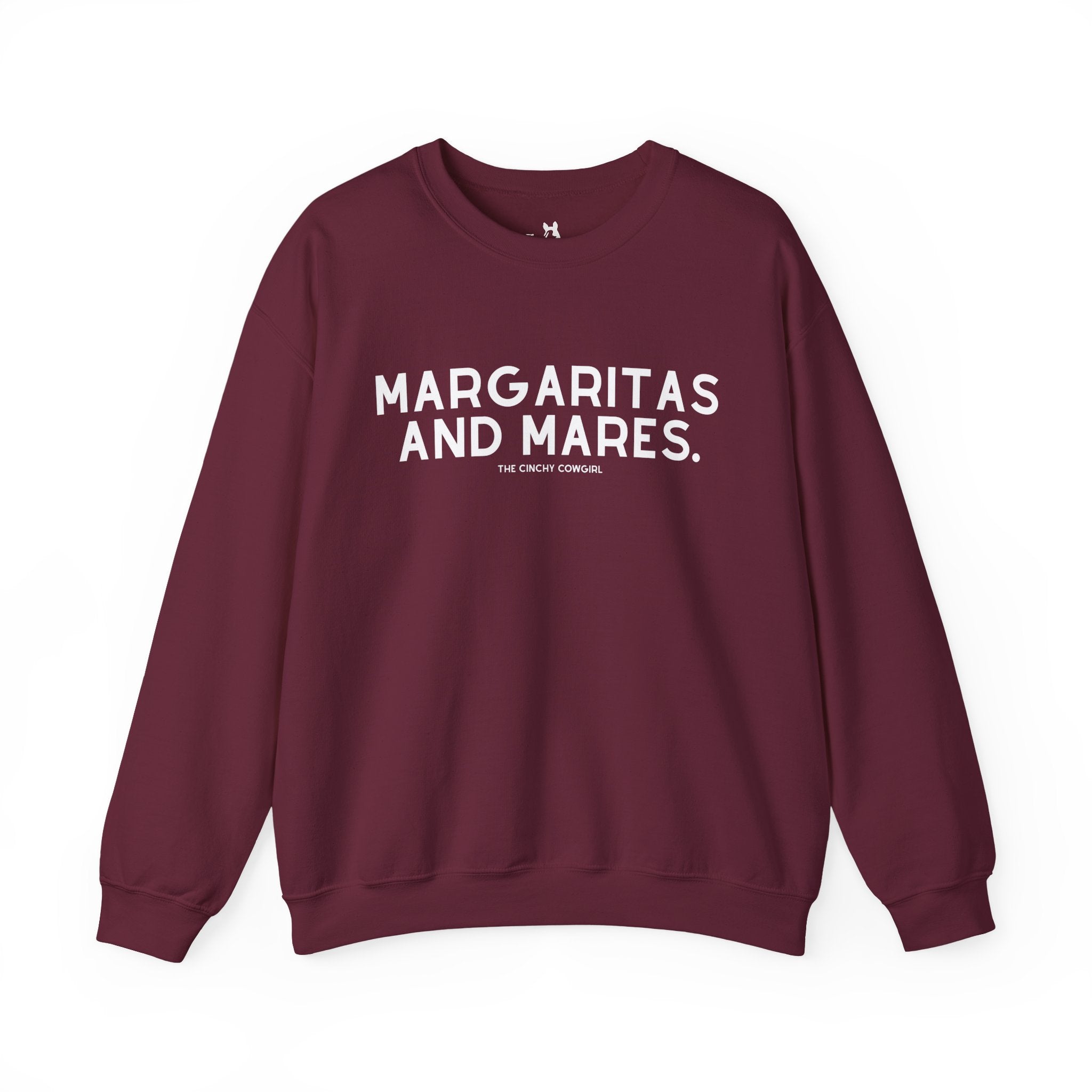 Margaritas and Mares Pullover Graphic Pullover The Cinchy Cowgirl - Print S Maroon