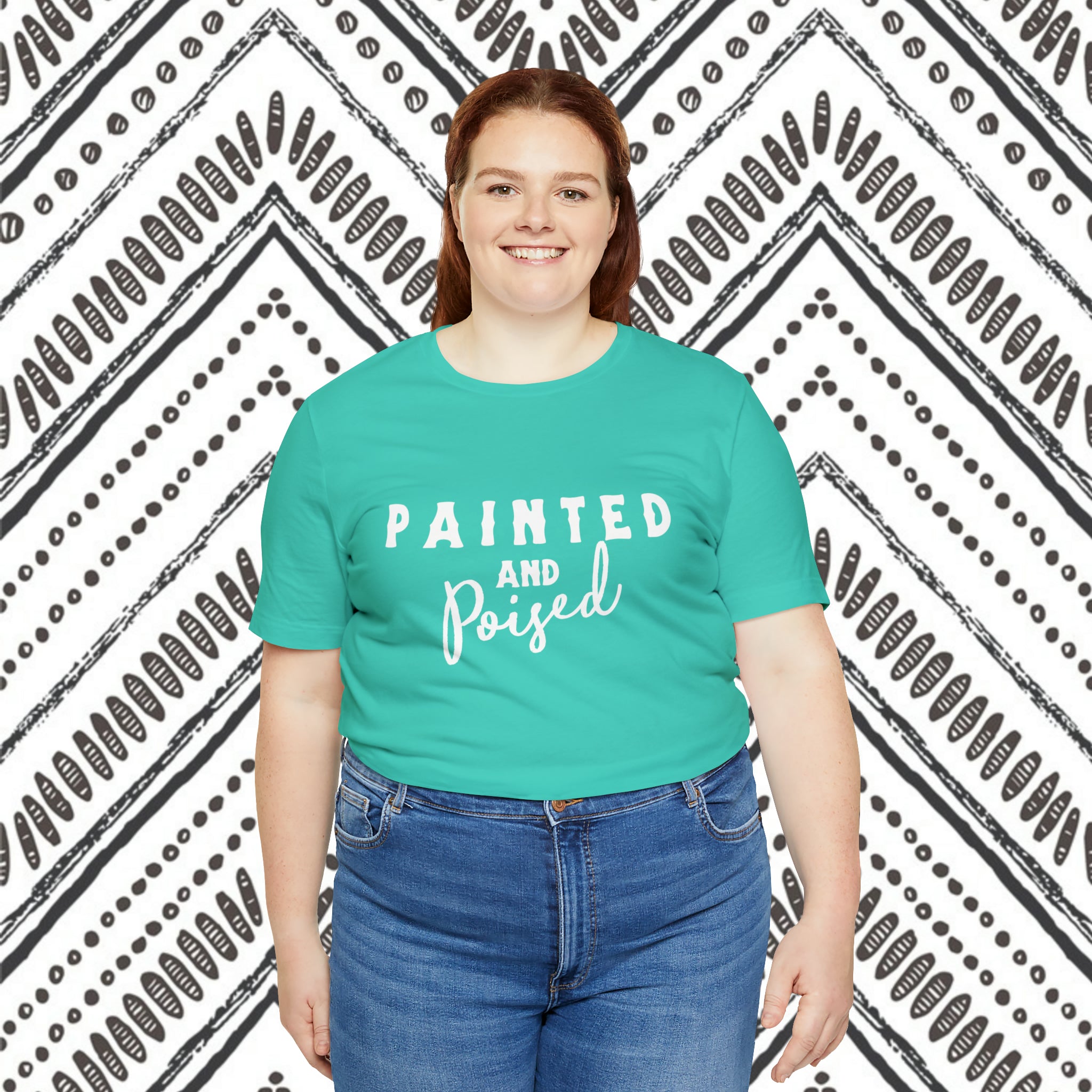 Painted & Poised Short Sleeve Tee Horse Color Shirt Printify   