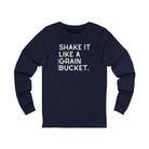 Shake It Like A Grain Bucket Long Sleeve Tee Long-sleeve The Cinchy Cowgirl - Print S Navy