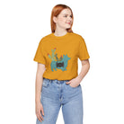Turquoise Cactus Corgi Short Sleeve Graphic Tee [Multiple Colors] T-Shirt Printify