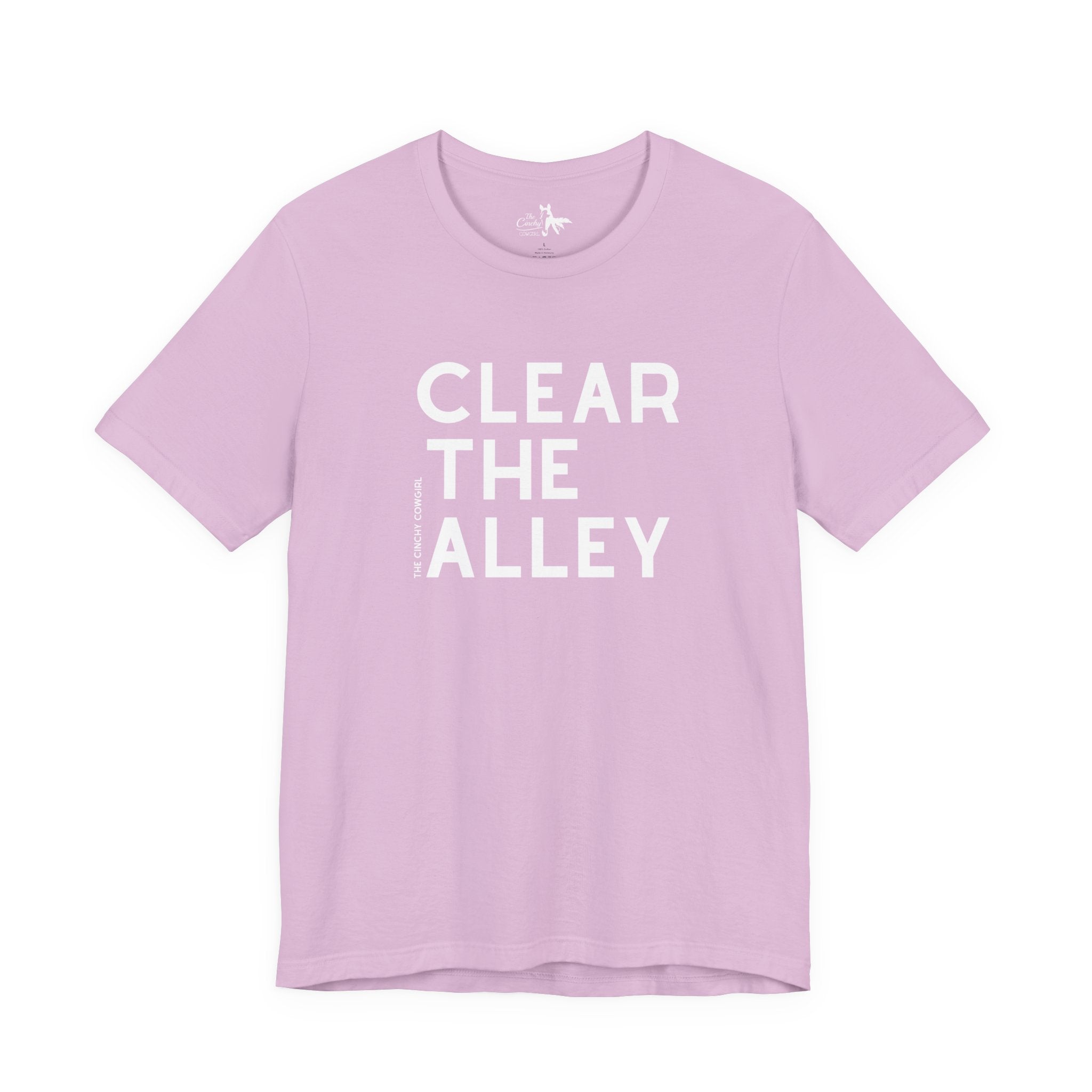 Clear The Alley Short Sleeve Tee Graphic Tee The Cinchy Cowgirl - Print Lilac XS