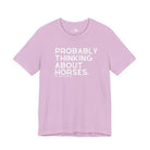 Probably Thinking About Horses Short Sleeve Tee Graphic Tee The Cinchy Cowgirl - Print Lilac XS