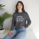 Coffee Cuss Words & Cows Crewneck Sweatshirt Sweatshirt Printify   