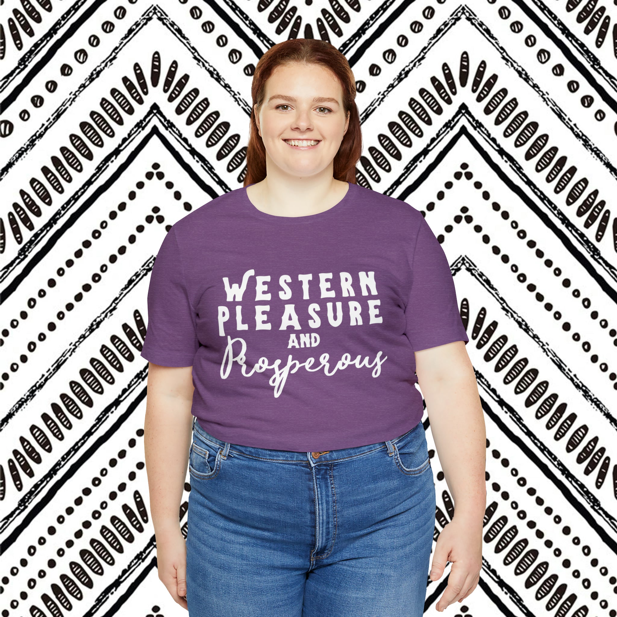 Western Pleasure & Prosperous Short Sleeve Tee Horse Riding Discipline Tee Printify   