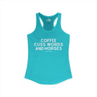 Coffee, Cuss Words And Horses Tank Top Tank Top The Cinchy Cowgirl - Print XS Solid Tahiti Blue
