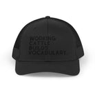 Embroidered Working Cattle Builds Vocabulary Trucker Hat [23 Colors] Embroidered TCC Hat The Cinchy Cowgirl - Print Black