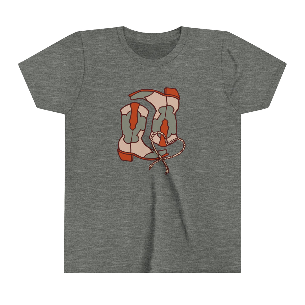 Pair A' Boots Youth Short Sleeve Tee Grey