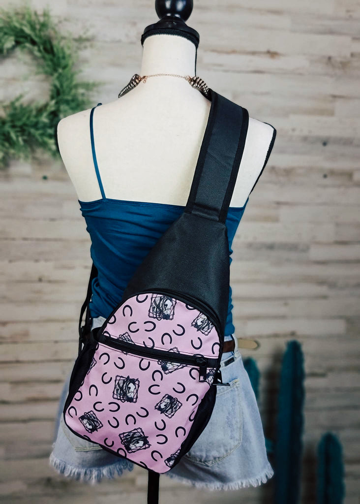 Lilac Gray Horse Sling Bag sling bag The Cinchy Cowgirl   