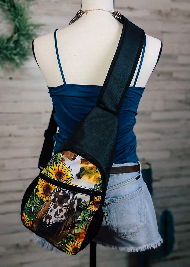 Sunflower Horse Sling Handbag sling bag The Cinchy Cowgirl   