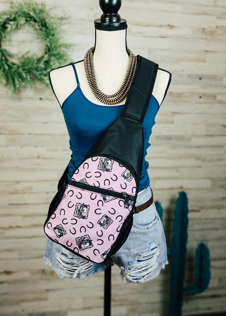 Lilac Gray Horse Sling Bag sling bag The Cinchy Cowgirl   