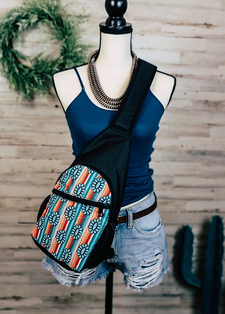 Serape Squash Blossom Sling Bag sling bag The Cinchy Cowgirl   