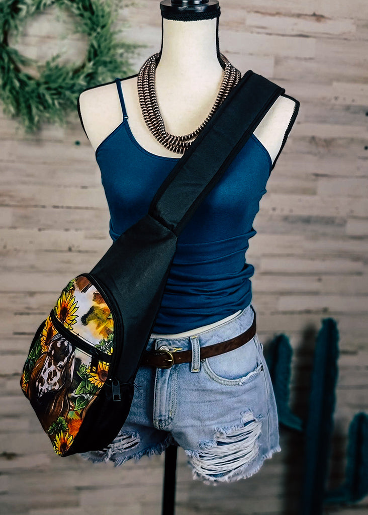 Sunflower Horse Sling Handbag sling bag The Cinchy Cowgirl   