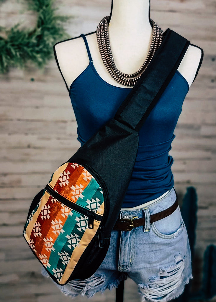 Warm Tones Aztec Sling Bag sling bag The Cinchy Cowgirl   