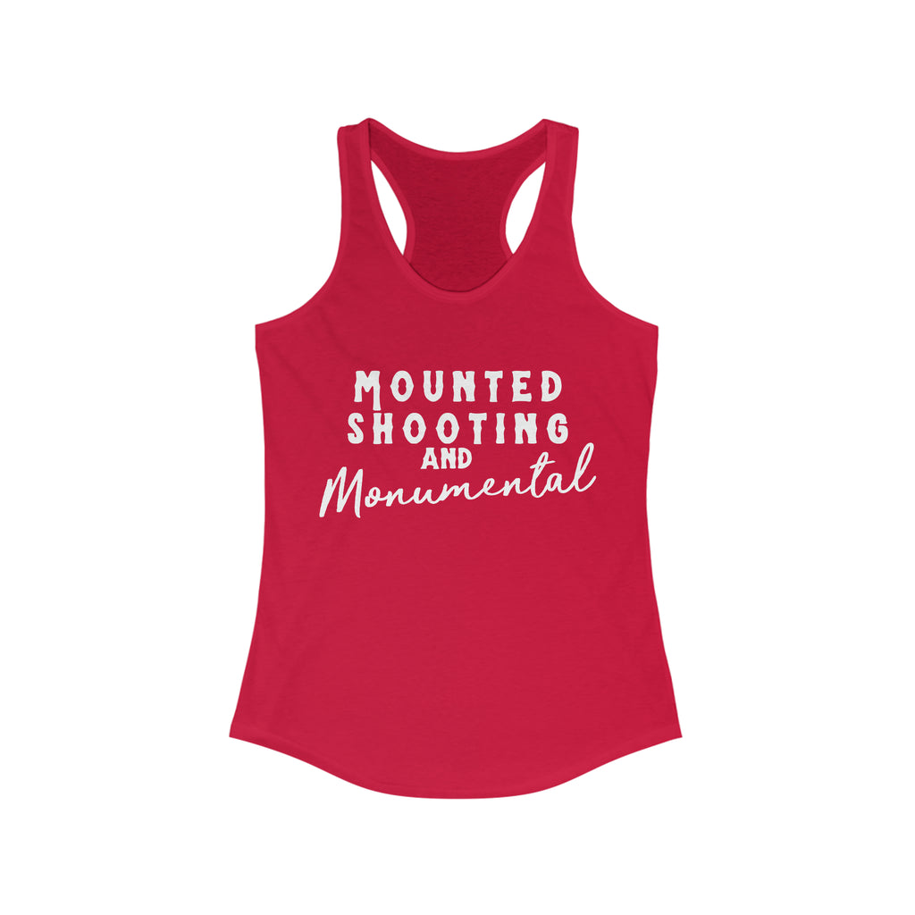 Mounted Shooting & Monumental Racerback Tank Horse Riding Discipline Tee Printify XS Solid Red 