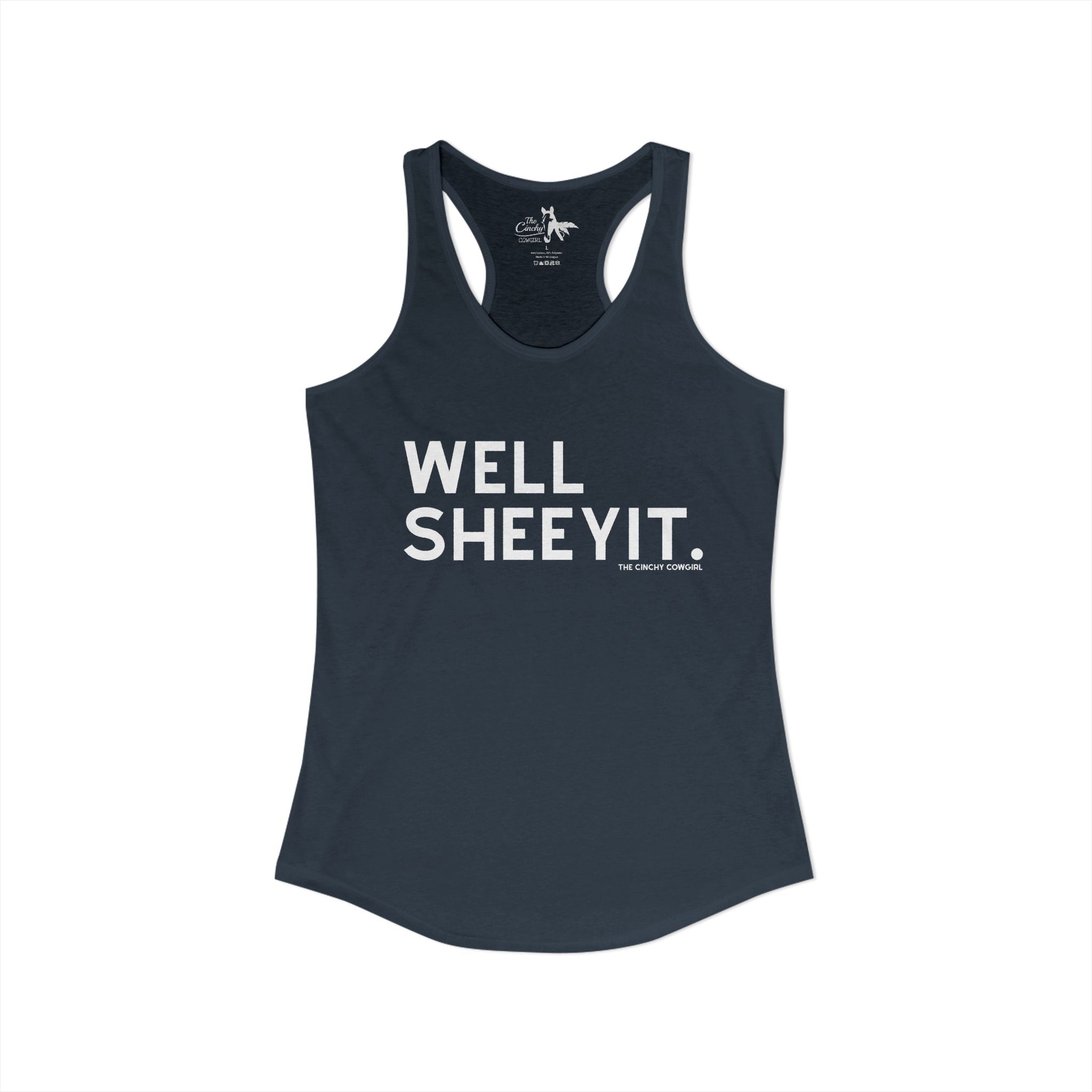 Well Sheeyit Tank Top Tank Top The Cinchy Cowgirl - Print XS Solid Indigo