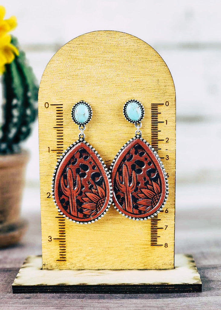 Tooled Desert Earrings Measurements
