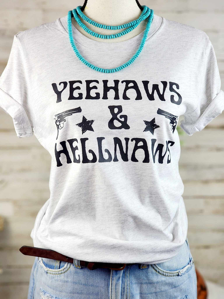 YeeHaws & HellNaws Short Sleeve Graphic Tee [2 Colors] tcc graphic tee - $19.99 The Cinchy Cowgirl Small Ash 