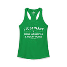 I Just Want to Drink Margaritas And Ride My Horse Tank Top Tank Top The Cinchy Cowgirl - Print XS Solid Kelly Green
