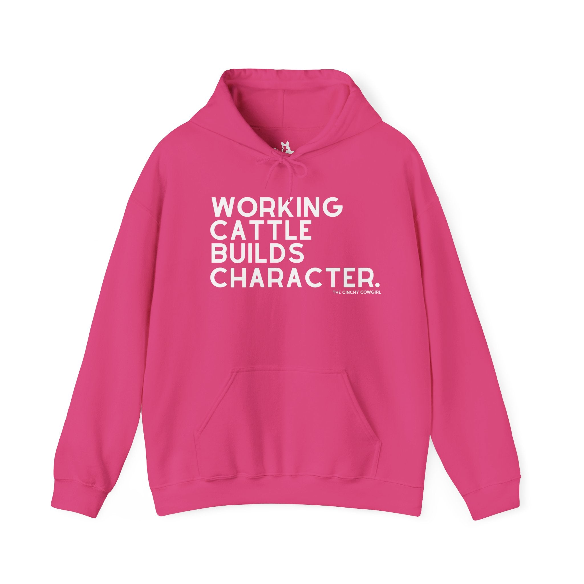 Working Cattle Builds Character Hoodie Hoodie The Cinchy Cowgirl - Print Heliconia S