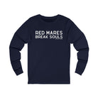 Red Mares Break Souls Long Sleeve Tee Long-sleeve The Cinchy Cowgirl - Print S Navy