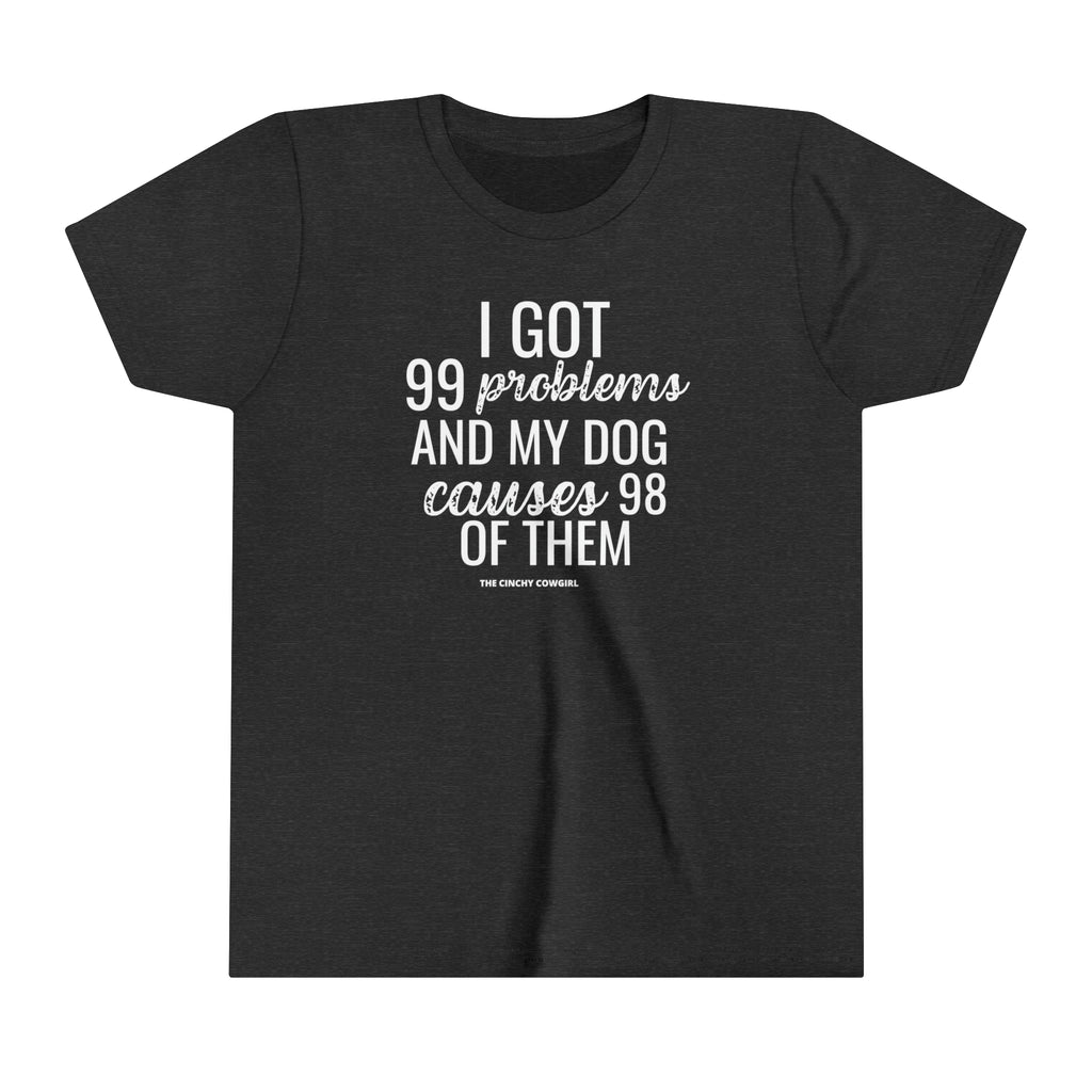 Dog Problem Youth Short Sleeve Tee Dark Grey