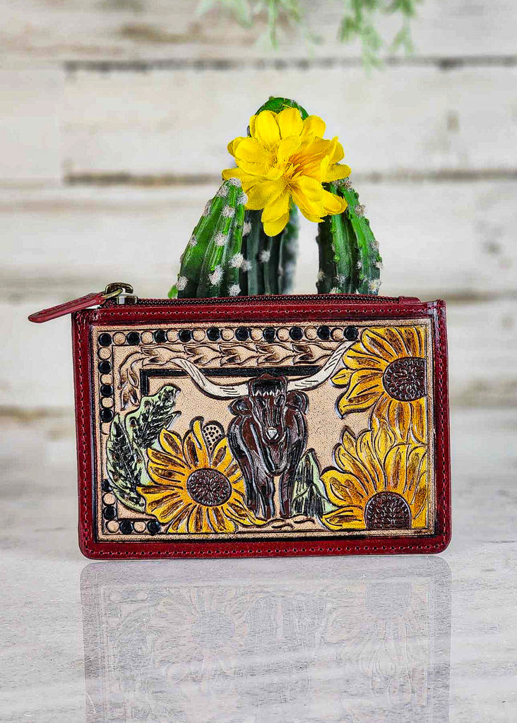 Longhorn & Sunflower Credit Card Holder Credit Card Holder Myra   