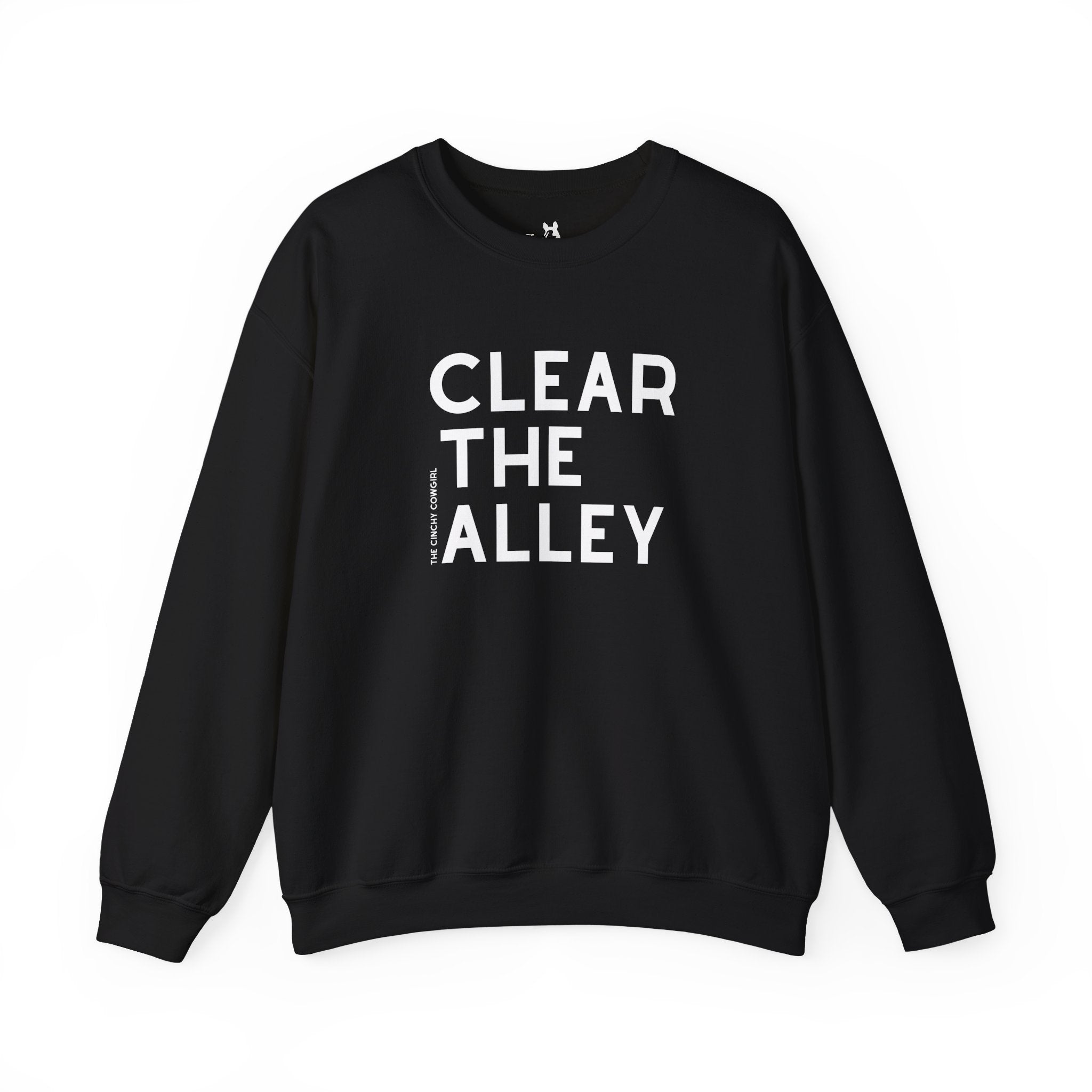 Clear The Alley Pullover Sweatshirt The Cinchy Cowgirl - Print S Black