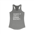 Shake It Like A Grain Bucket Racerback Tank Tank Top The Cinchy Cowgirl - Print XS Heather Grey