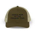 Horse Mom of the Freakin' Year Trucker Hat Embroidered TCC Hat The Cinchy Cowgirl - Print Moss / Khaki