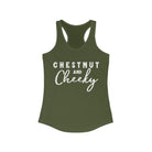 Chestnut & Cheeky Racerback Tank Horse Color Shirts Printify XS Solid Military Green 