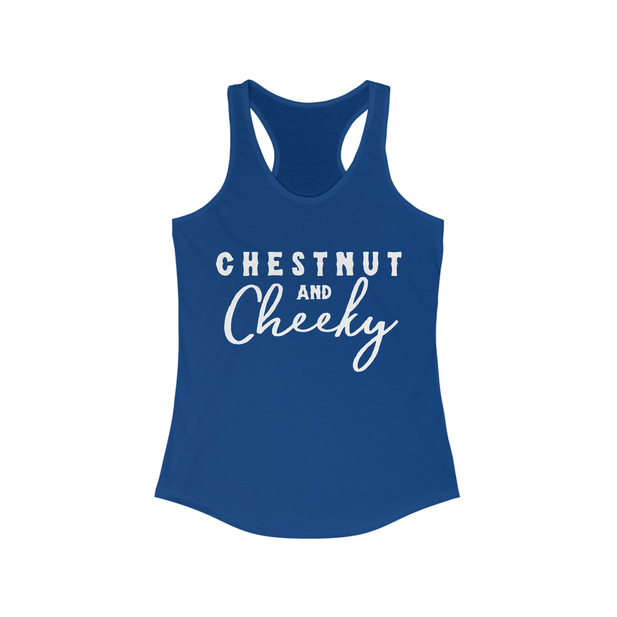 Chestnut & Cheeky Racerback Tank Horse Color Shirts Printify XS Solid Royal 