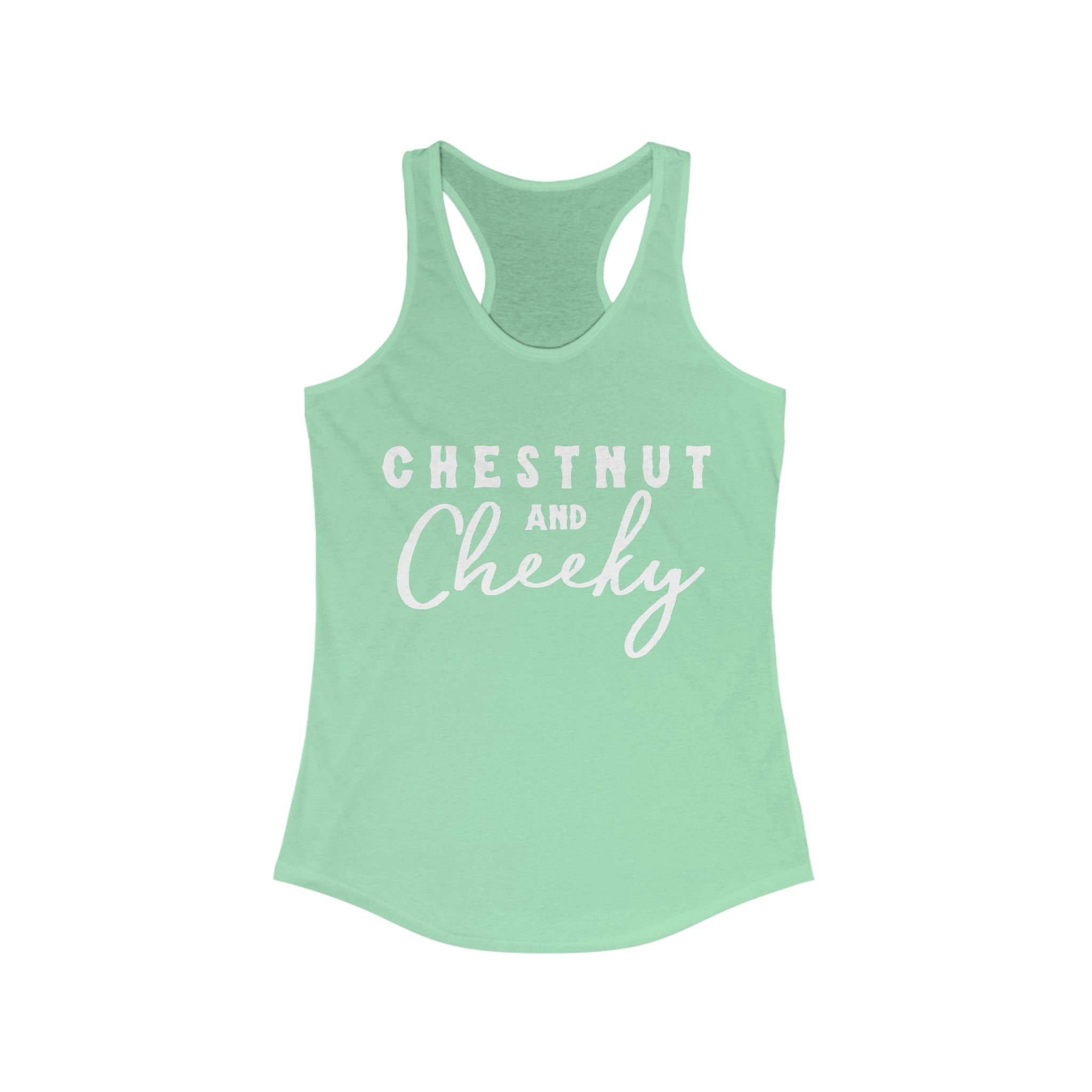 Chestnut & Cheeky Racerback Tank Horse Color Shirts Printify XS Solid Mint 