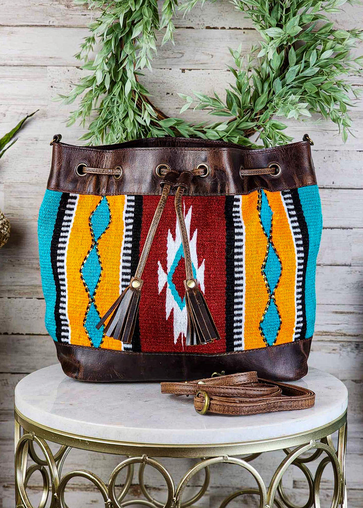 Desert Skyline Bucket Aztec Crossbody Handbag Crossbody Handbag Shiloh   