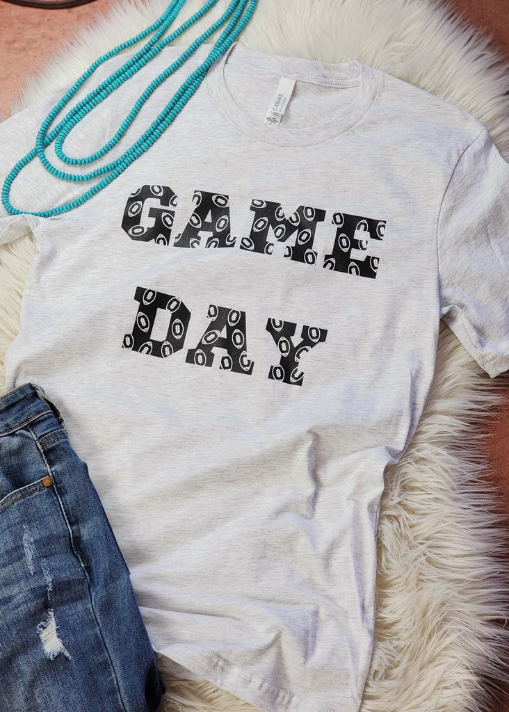 Ash Game Day Short Sleeve Tee tcc graphic tee The Cinchy Cowgirl   