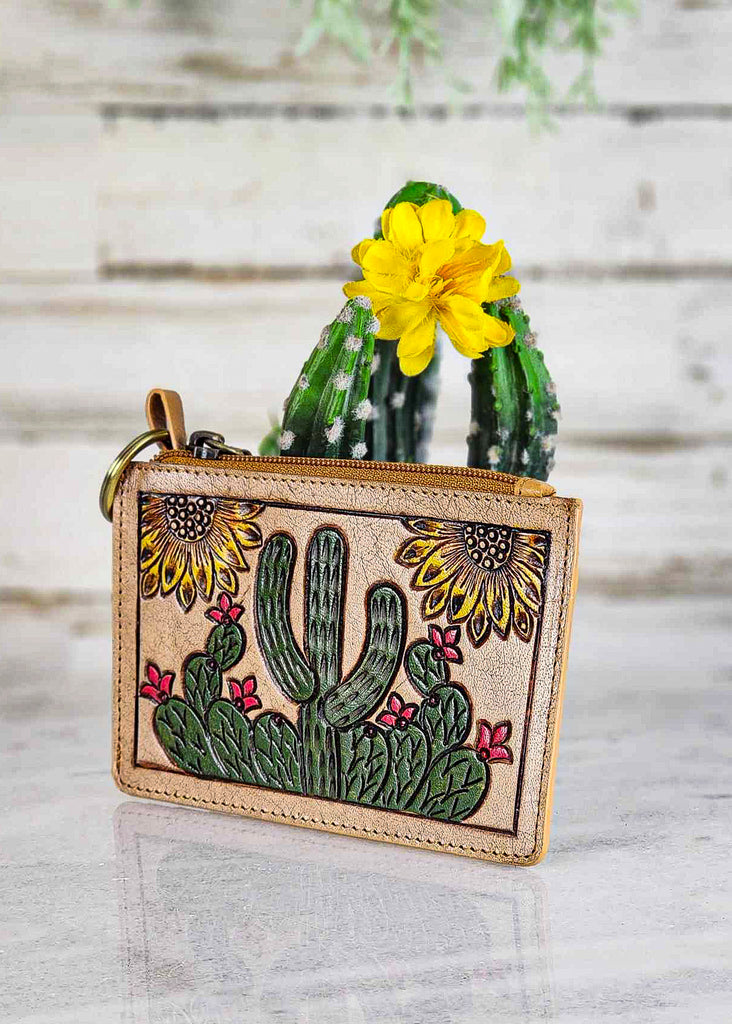 Cactus Plains Hand-Tooled Card Holder Credit Card Holder Myra   