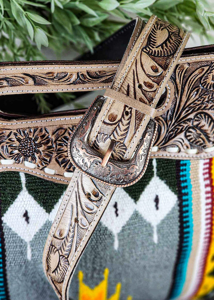 Concealed Carry Gray Tooled Saddle Blanket Handbag Handbag Sorrel South   