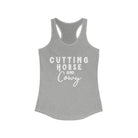 Cutting Horse & Cowy Racerback Tank Horse Riding Discipline Tee Printify XS Heather Grey 