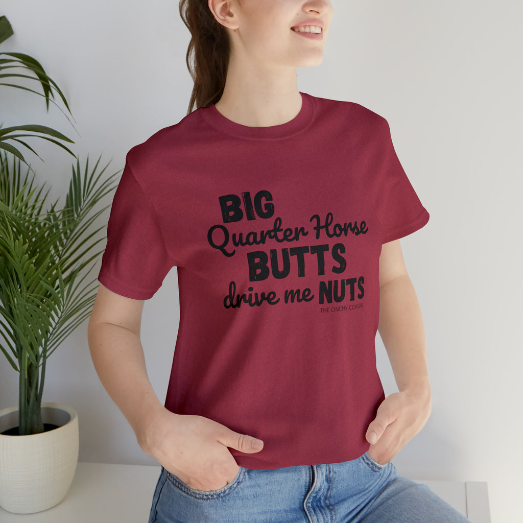 Quarter Horse Butts Short Sleeve Tee tcc graphic tee Printify Heather Raspberry XS 